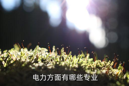  电力方面有哪些专业