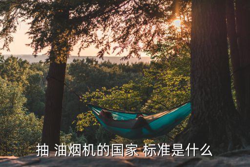 抽 油烟机的国家 标准是什么