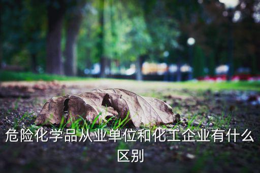 危险化学品从业单位和化工企业有什么区别