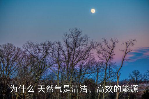 为什么 天然气是清洁、高效的能源