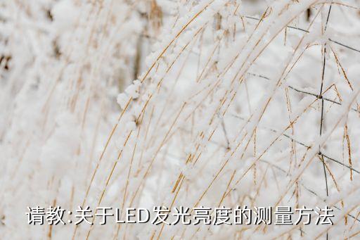 请教:关于LED发光亮度的测量方法