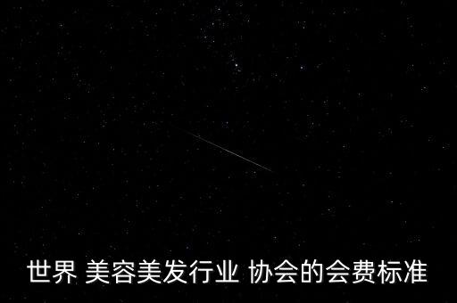 世界 美容美发行业 协会的会费标准