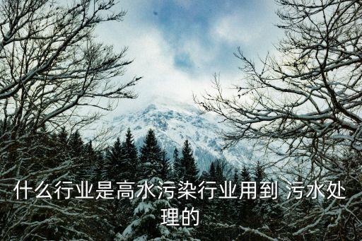 什么行业是高水污染行业用到 污水处理的