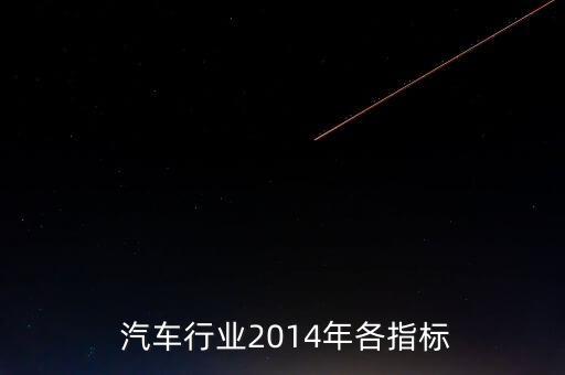  汽车行业2014年各指标