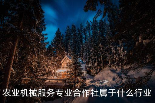 农业机械服务专业合作社属于什么行业