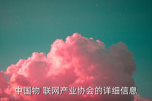 中国物 联网产业协会的详细信息
