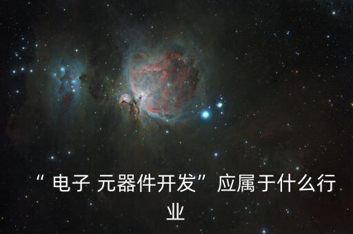 “ 电子 元器件开发”应属于什么行业