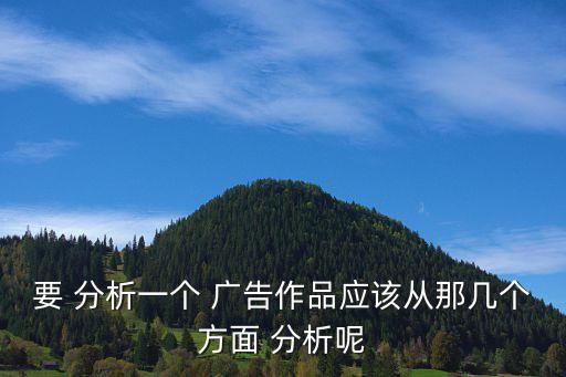 要 分析一个 广告作品应该从那几个方面 分析呢