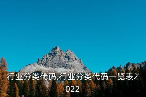 所属行业分类代码,行业分类代码一览表2022