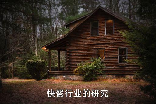 西式快餐行业的研究
