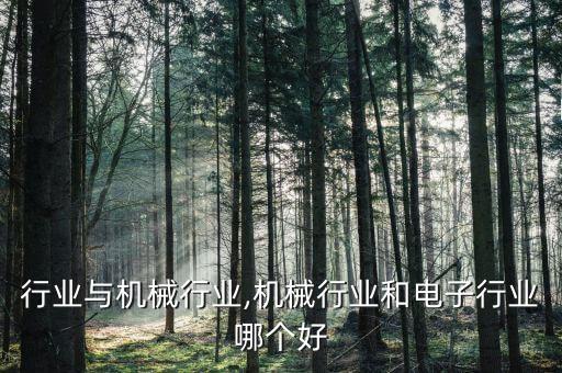 电子行业与机械行业,机械行业和电子行业哪个好