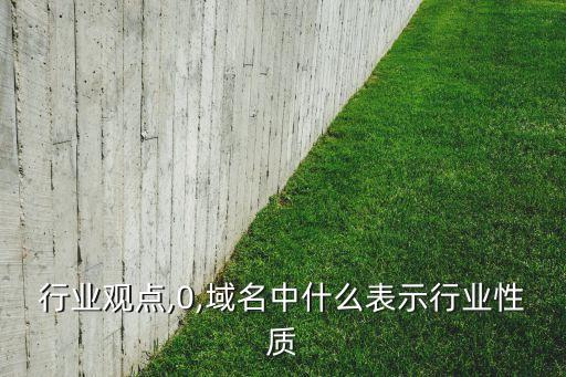 域名行业观点,0,域名中什么表示行业性质