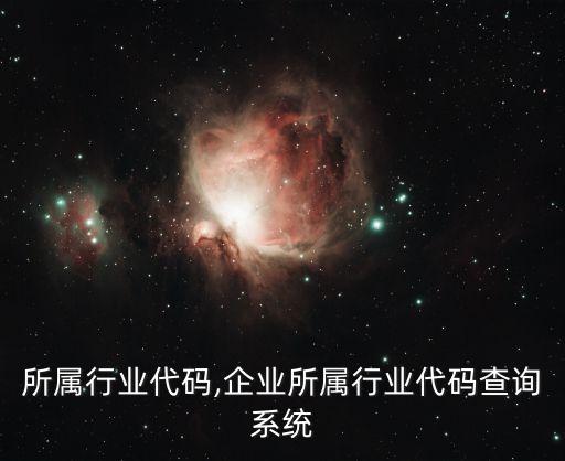 机构所属行业代码,企业所属行业代码查询系统