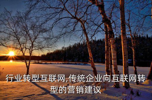 传统行业转型互联网,传统企业向互联网转型的营销建议