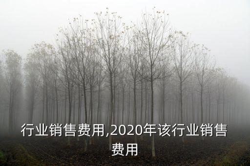 腕表行业销售费用,2020年该行业销售费用