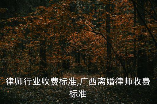广西律师行业收费标准,广西离婚律师收费标准