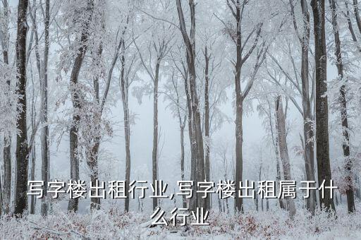 想入 写字楼出租行业,写字楼出租属于什么行业