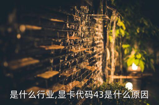 显卡是什么行业,显卡代码43是什么原因