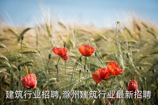 宝鸡建筑行业招聘,滁州建筑行业最新招聘