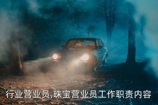 珠宝行业营业员,珠宝营业员工作职责内容