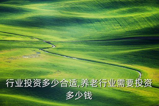 补胎行业投资多少合适,养老行业需要投资多少钱
