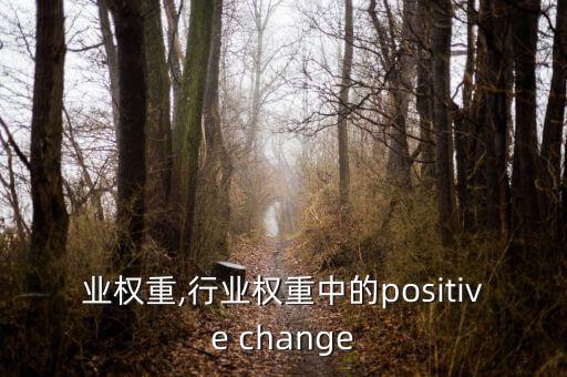 等行业权重,行业权重中的positive change
