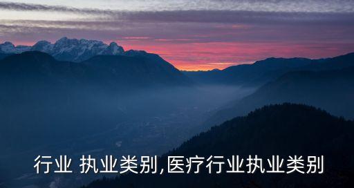 教育 行业 执业类别,医疗行业执业类别