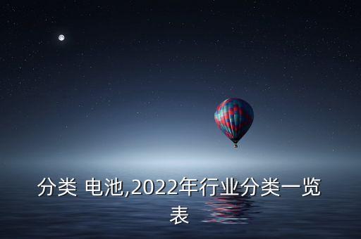 行业分类 电池,2022年行业分类一览表