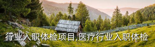 it行业入职体检项目,医疗行业入职体检