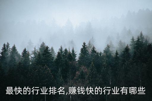 赚钱最快的行业排名,赚钱快的行业有哪些