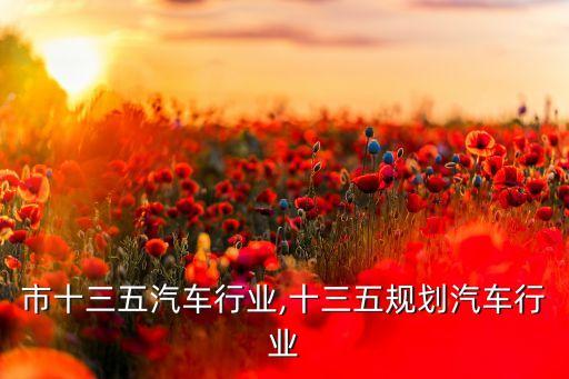 贵港市十三五汽车行业,十三五规划汽车行业