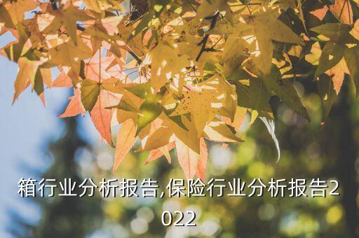 拉杆箱行业分析报告,保险行业分析报告2022
