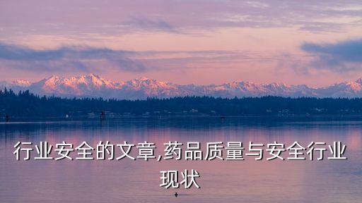 药品行业安全的文章,药品质量与安全行业现状