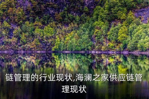 供应链管理的行业现状,海澜之家供应链管理现状