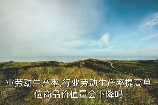 各行业劳动生产率,行业劳动生产率提高单位商品价值量会下降吗