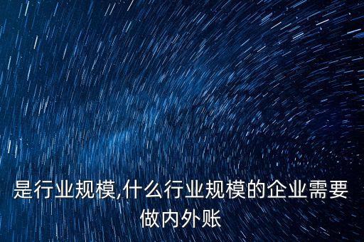 什么是行业规模,什么行业规模的企业需要做内外账