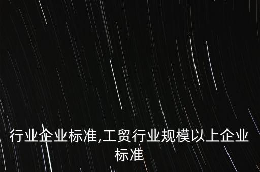 箱包行业企业标准,工贸行业规模以上企业标准