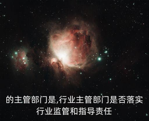 行业的主管部门是,行业主管部门是否落实行业监管和指导责任