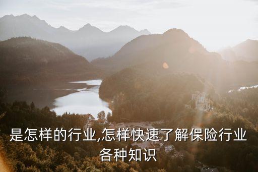 保险是怎样的行业,怎样快速了解保险行业各种知识