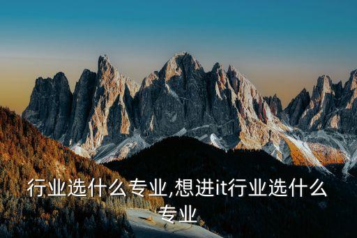 it行业选什么专业,想进it行业选什么专业