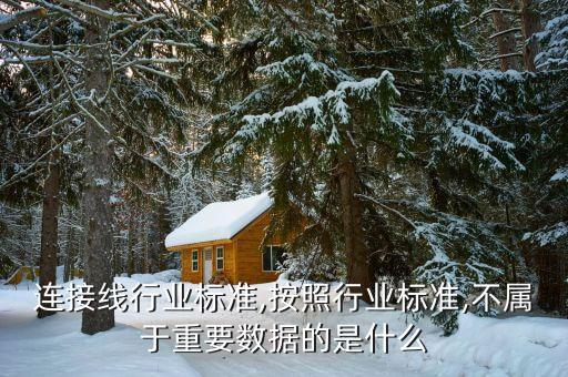 数据连接线行业标准,按照行业标准,不属于重要数据的是什么