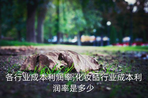 中国各行业成本利润率,化妆品行业成本利润率是多少