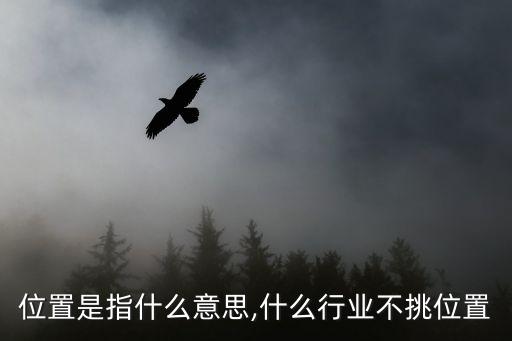 行业位置是指什么意思,什么行业不挑位置