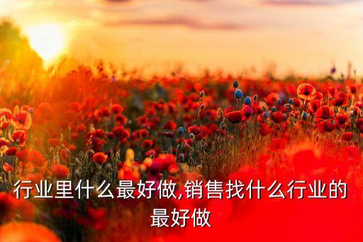 销售行业里什么最好做,销售找什么行业的最好做