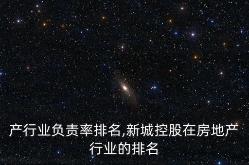 房地产行业负责率排名,新城控股在房地产行业的排名