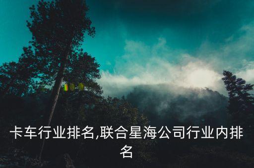 联合卡车行业排名,联合星海公司行业内排名