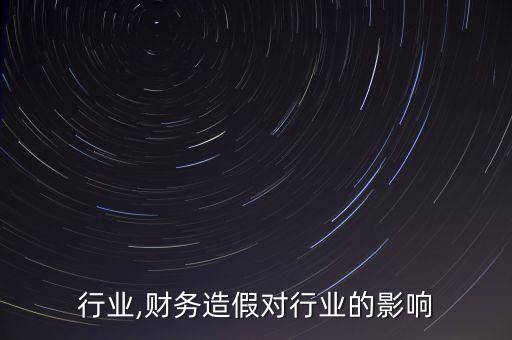 造假行业,财务造假对行业的影响