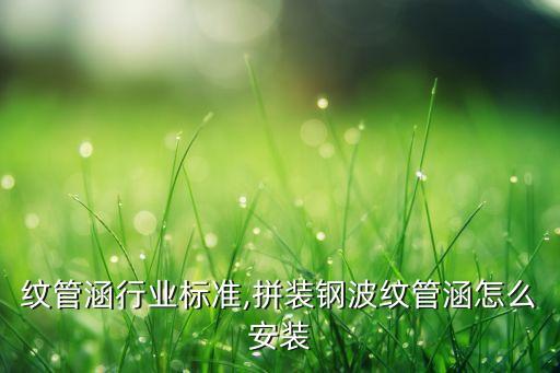 钢波纹管涵行业标准,拼装钢波纹管涵怎么安装