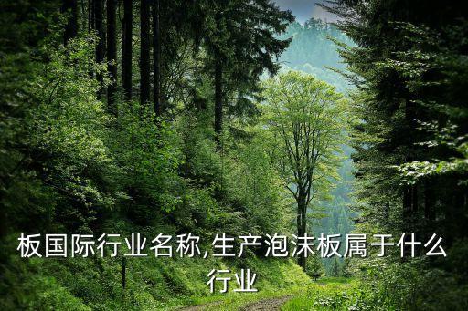 泡沫板国际行业名称,生产泡沫板属于什么行业
