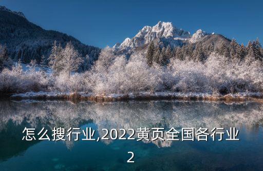 黄页怎么搜行业,2022黄页全国各行业2
